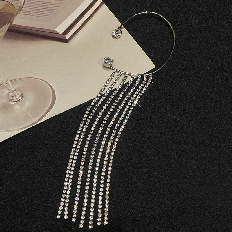 Elegant and simple long tassel earrings