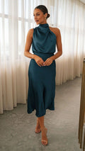 Sleeveless Halter Neck Dress Summer Fashion Temperament Evening Dresses for Women Clothing