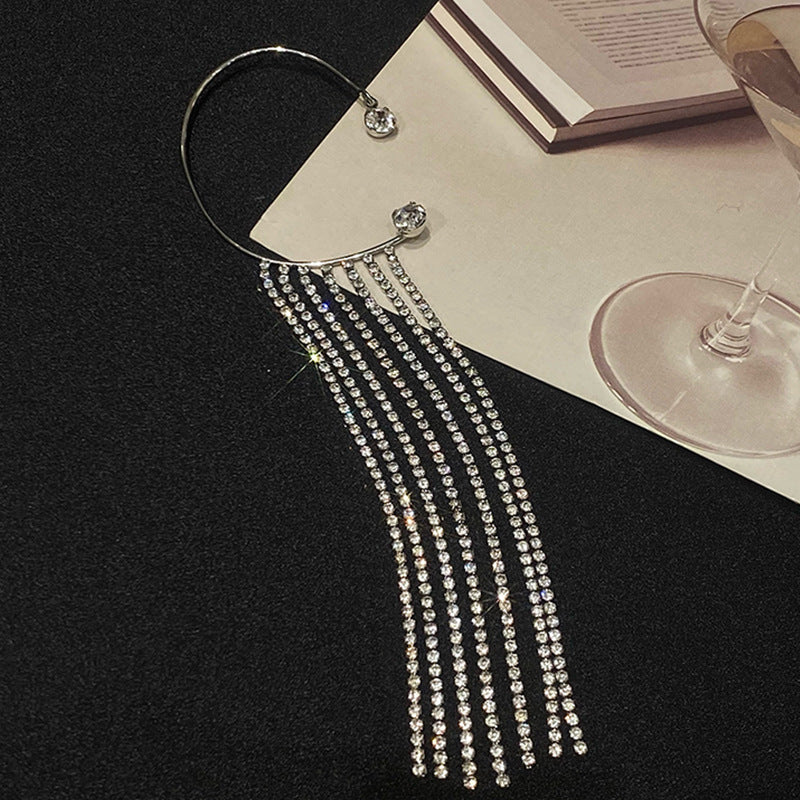 Elegant and simple long tassel earrings