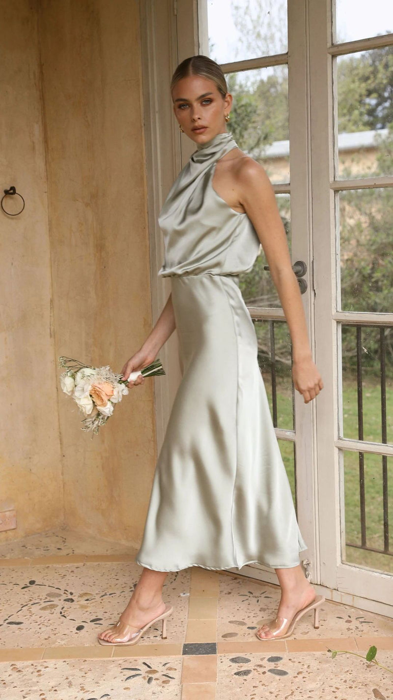 Sleeveless Halter Neck Dress Summer Fashion Temperament Evening Dresses for Women Clothing