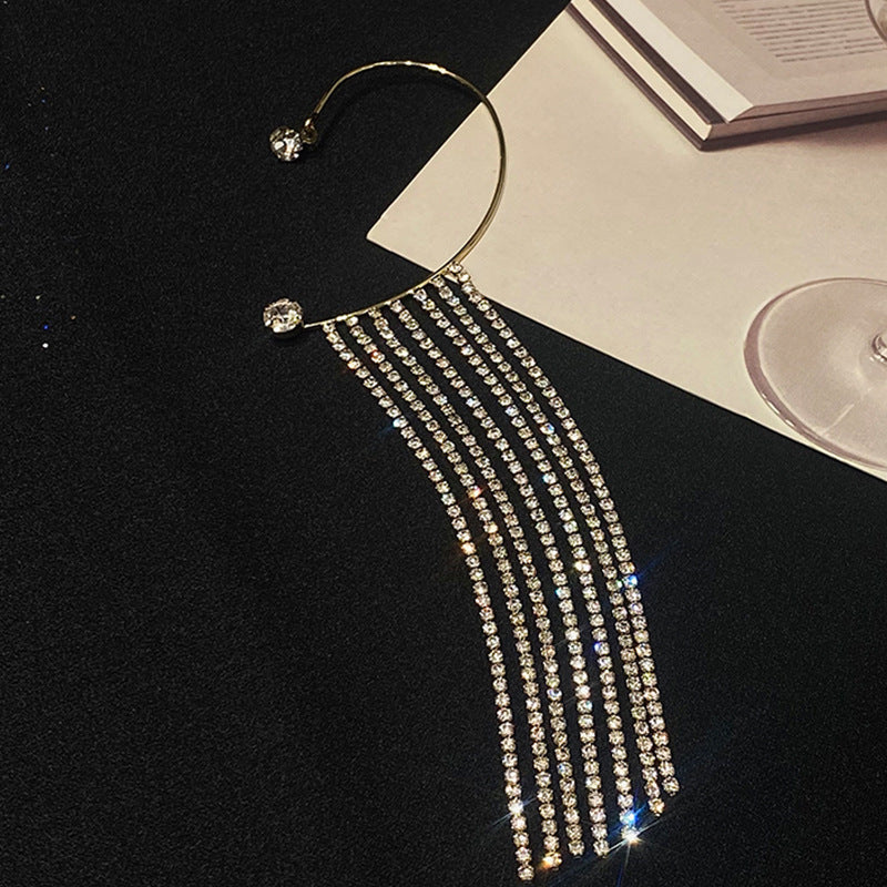 Elegant and simple long tassel earrings