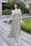 Women's Retro Greek French Modal Pleated Dress