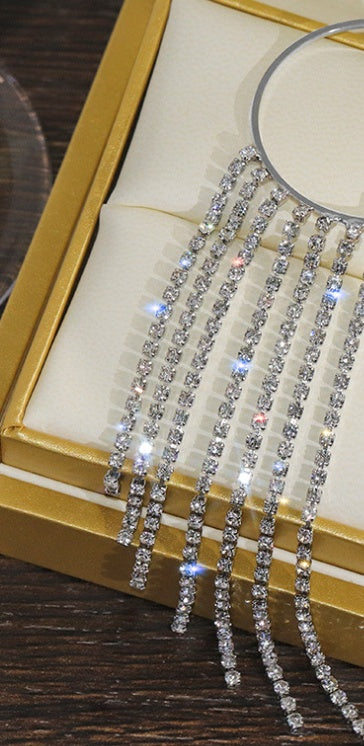 Elegant and simple long tassel earrings